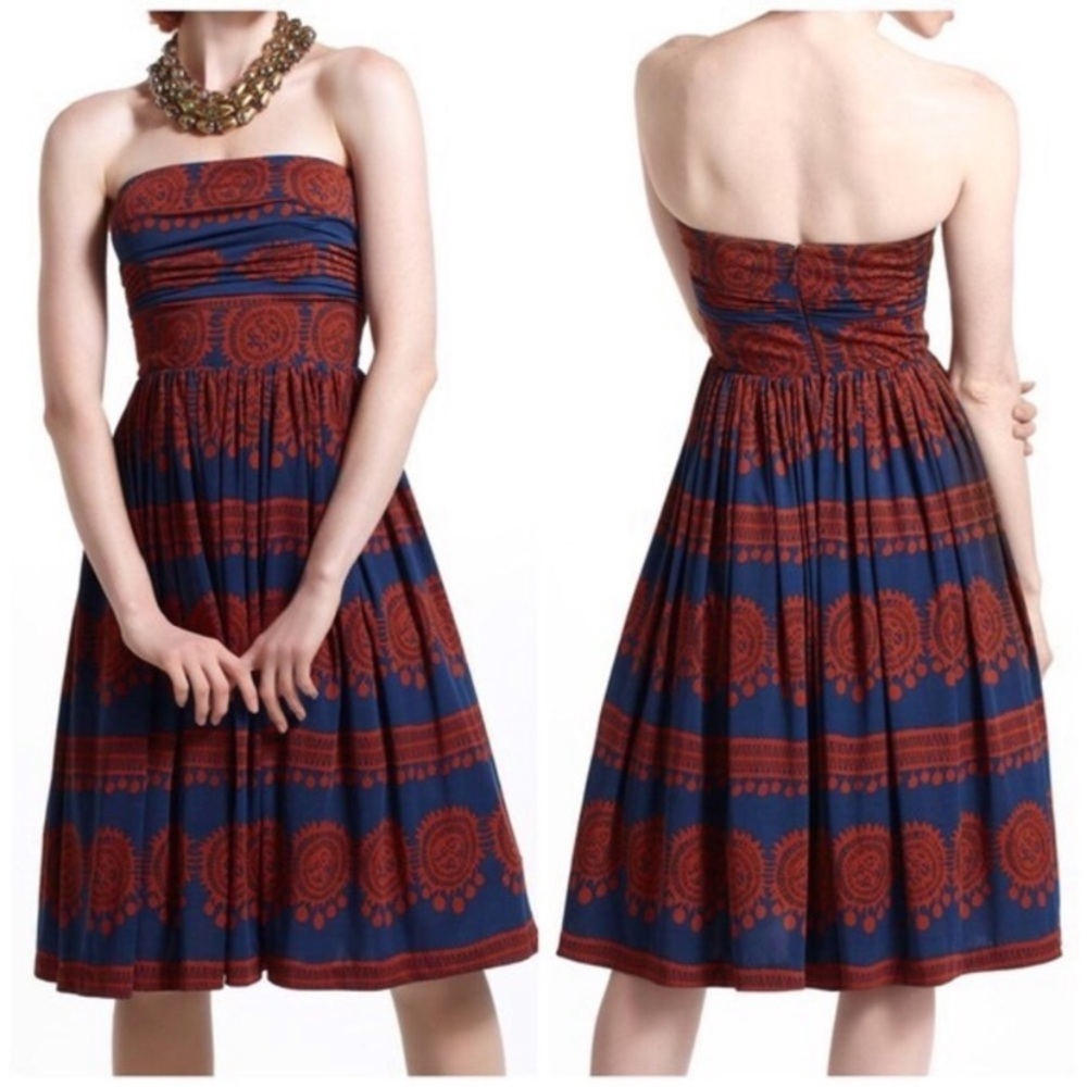 Anthropologie Girls From Savoy Strapless Dress